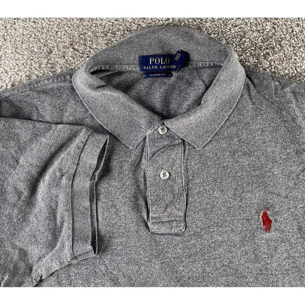 Polo Ralph Lauren Gray Color Rush Polo Mens XL Classic Red‎ Pony Cotton Preppy